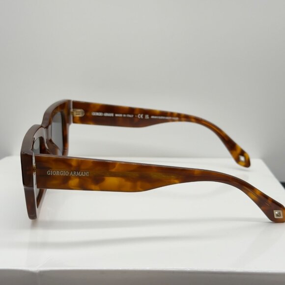 Georgio Armani Sunglasses AR8184-U 5988/02 Red Havanna Square Frames Blue Lenses - Picture 3 of 9